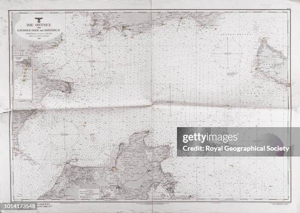 Die Ostsee von Gjedser Odde bis Bornholm [The Baltic Sea from Gjedser Odde to Bornholm], German Oberkommando der Kriegsmarine chart of 'Die Ostsee...