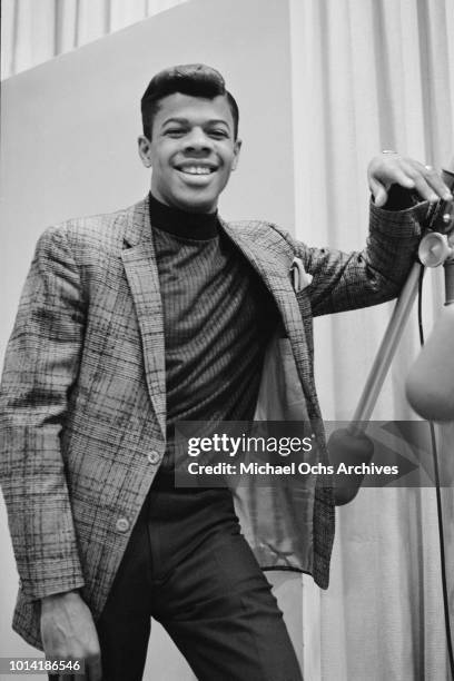 American soul and funk musician Jimmy Castor in a recording studio, 1966.