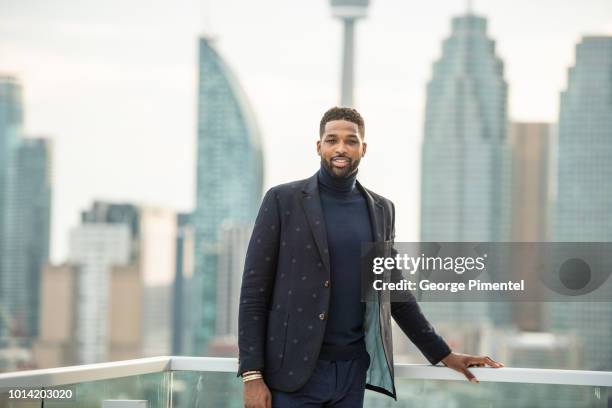 Player Tristan Thompson attends The Amari Thompson Soiree in support of Epilepsy Toronto at The Globe and Mail Centre on August 9, 2018 in Toronto,...