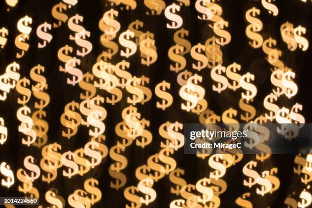 dollar sign shape bokeh backdrop - currency symbol stock pictures, royalty-free photos & images