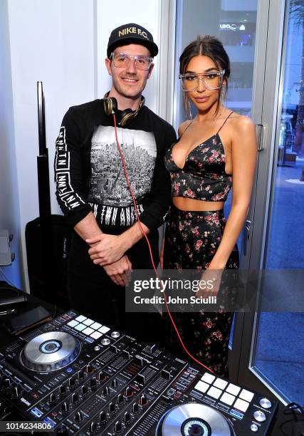 Charlie White and Music Producer and DJ Chantel Jeffries attend Quay Australia Blue Light Launch hosted by Music Producer + DJ Chantel Jeffries on...