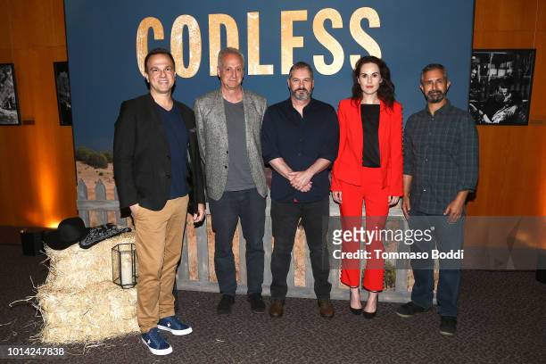Carlos Rafael Rivera, Casey Silver, Scott Frank, Michelle Dockery and Steven Meizler attend the Netflix Celebrates 12 Emmy Nominations For "Godless"...