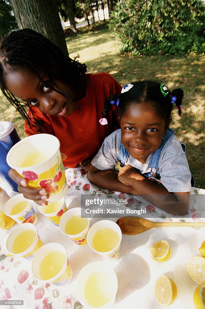 AFRICAN AMERICAN KIDS AT LEMONADE STAND