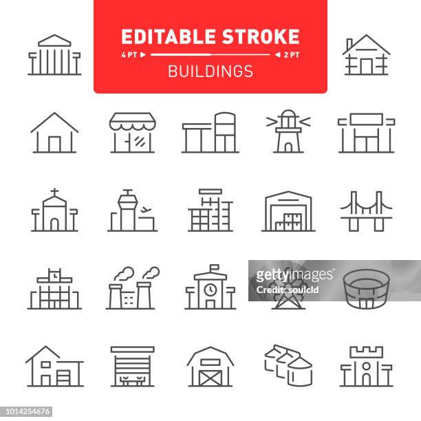 buildings icons - sport venue stock illustrations