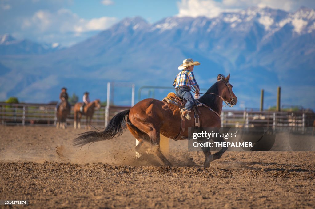 Cowboy Racing Rodeo Young Cowboy Barrel Racing Rodeo High-Res Stock Photo - Getty Images