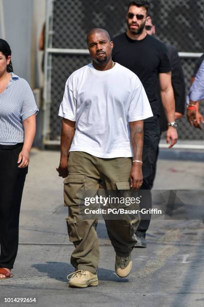 Kanye West is seen on August 09, 2018 in Los Angeles, California.