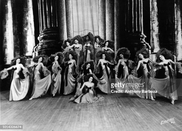 Group portrait of the Apollo Theater Chorus Line, New York, New York, circa 1935.