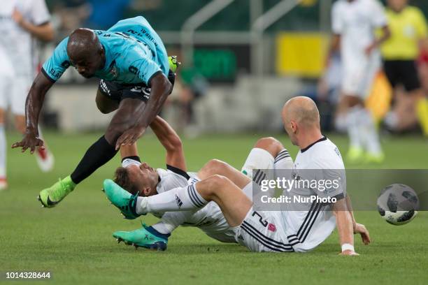 Jerry Prempeh ,Dominik Nagy ,Michal Pazdan during Legia Warszawa v Dudelange - Europa League 3rd Round Qualification, in Warsaw, Poland, on August 9,...