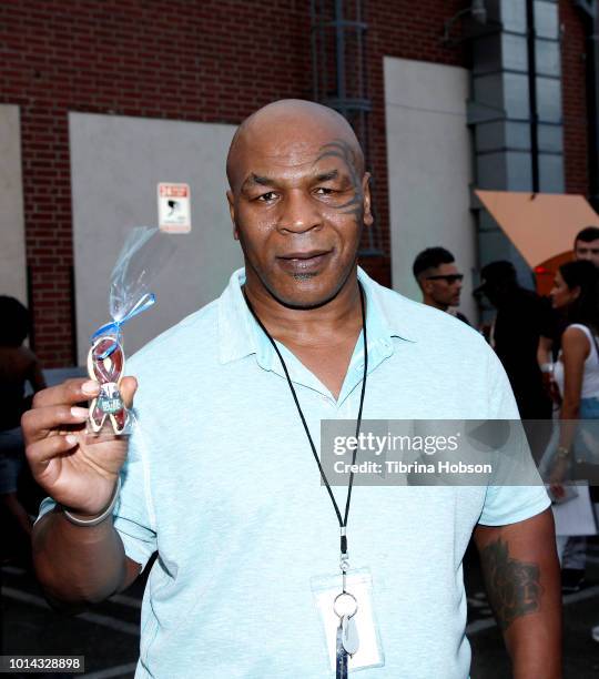 Mike Tyson attends the Athletes vs Cancer Smoke4aCure Event on August 9, 2018 in Inglewood, California.