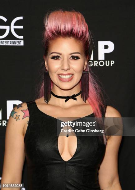 Model Annalee Belle attends a CD release party for CO-OP at Vinyl inside the Hard Rock Hotel & Casino on August 9, 2018 in Las Vegas, Nevada.