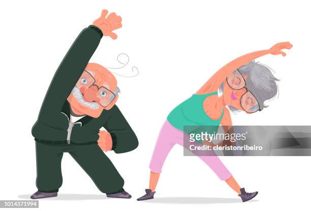 illustrations, cliparts, dessins animés et icônes de exercices pour les personnes âgées - geriatrics