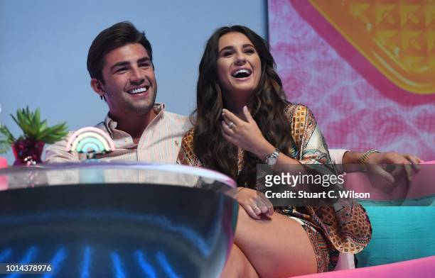 Jack Fincham and Dani Dyer during the 'Love Island Live' photocall at ICC Auditorium on August 10, 2018 in London, England.
