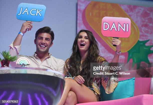 Jack Fincham and Dani Dyer during the 'Love Island Live' photocall at ICC Auditorium on August 10, 2018 in London, England.