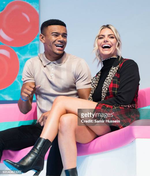 Megan Barton Hanson and Wes Nelson during the 'Love Island Live' photocall at ICC Auditorium on August 10, 2018 in London, England.