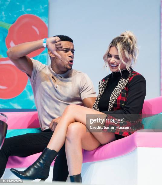 Megan Barton Hanson and Wes Nelson during the 'Love Island Live' photocall at ICC Auditorium on August 10, 2018 in London, England.