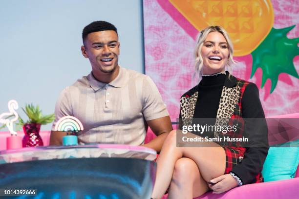 Megan Barton Hanson and Wes Nelson during the 'Love Island Live' photocall at ICC Auditorium on August 10, 2018 in London, England.