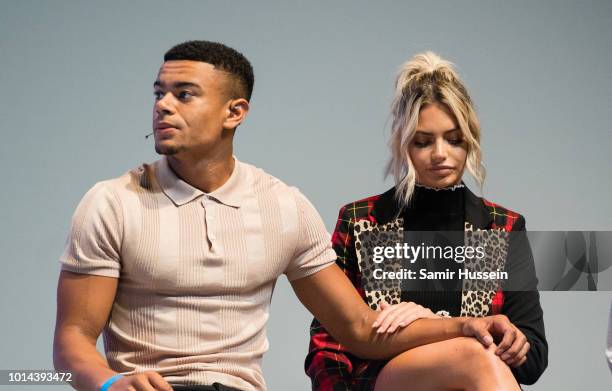 Megan Barton Hanson and Wes Nelson during the 'Love Island Live' photocall at ICC Auditorium on August 10, 2018 in London, England.