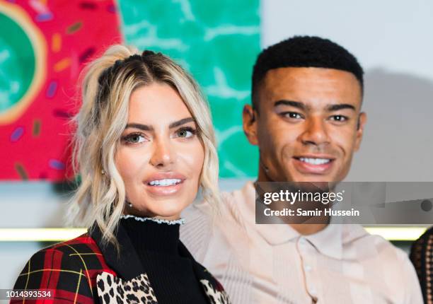 Megan Barton Hanson and Wes Nelson during the 'Love Island Live' photocall at ICC Auditorium on August 10, 2018 in London, England.