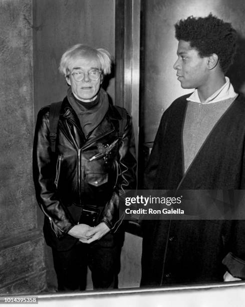 Jean-Michel Basquiat and Andy Warhol attend "Gifts For The City Of New York" Benefit for Brooklyn Academy of Music on November 7, 1984 at Area...