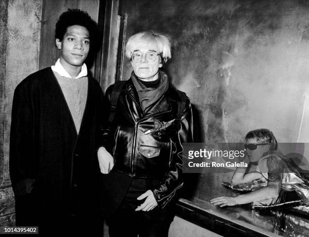 Jean-Michel Basquiat and Andy Warhol attend "Gifts For The City Of New York" Benefit for Brooklyn Academy of Music on November 7, 1984 at Area...