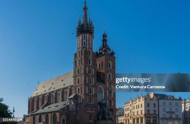 st. mary's basilica, kraków - poland - st mary basilica stock pictures, royalty-free photos & images