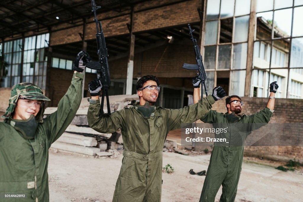 Military commanders celebrating victory in the battle