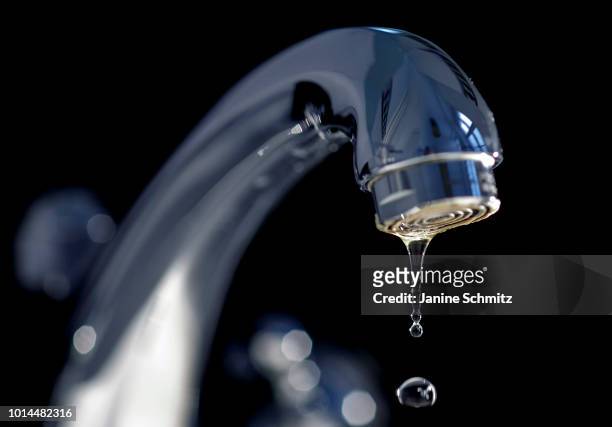 Drop of water on a faucet on June 25, 2018 in Berlin, Germany.