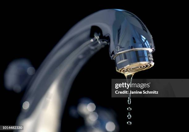 Drop of water on a faucet on June 25, 2018 in Berlin, Germany.