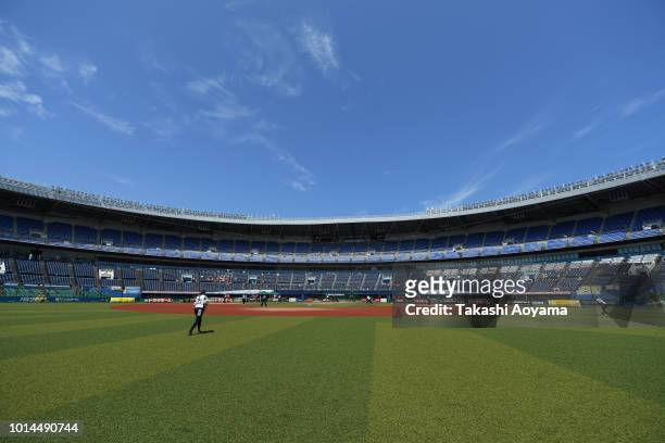 General view during the Playoff Round match between Canada and Netherlands at ZOZO Marine Stadium on day nine of the WBSC Women's Softball World...