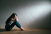 girl having trouble and getting depression illness