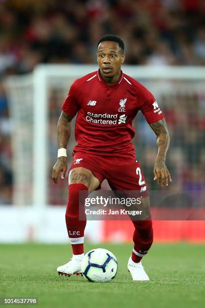 Nathaniel Clyne of Liverpool during the friendly match between Liverpool and Torino at Anfield on August 7, 2018 in Liverpool, England.