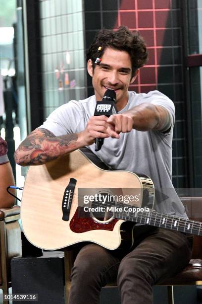 Musician/Actor Tyler Posey of the band PVMNTS visits Build Studio on August 10, 2018 in New York City.