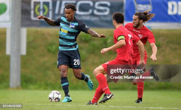 Valentino Lazaro of Hertha BSC during the test test match between Hertha BSC and Aiginiakos FC at the Athletic Area Schladming on august 10, 2018 in...