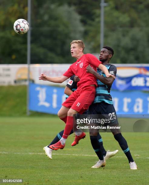 Jordan Torunarigha of Hertha BSC during the test match between Hertha BSC and Aiginiakos FC on august 10, 2018 in Schladming, Austria.