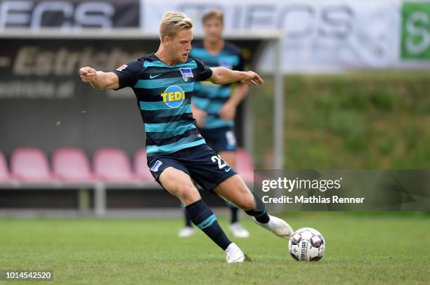 Arne Maier of Hertha BSC during the test test match between Hertha BSC and Aiginiakos FC at the Athletic Area Schladming on august 10, 2018 in...