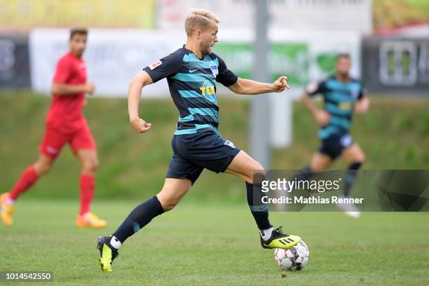 Pascal Koepke of Hertha BSC during the test test match between Hertha BSC and Aiginiakos FC at the Athletic Area Schladming on august 10, 2018 in...