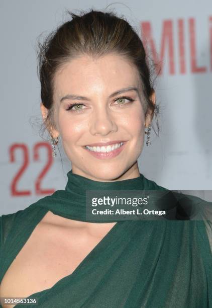Actress Lauren Cohan arrives for the Premiere Of STX Films' "Mile 22" held at Westwood Village Theatre on August 9, 2018 in Westwood, California.