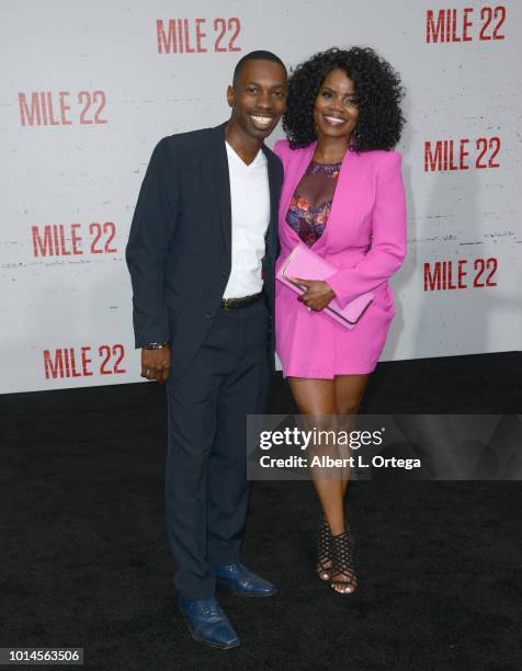 Actor Melvin Jackson Jr. And actress Kelly Jenrette arrive for the Premiere Of STX Films' "Mile 22" held at Westwood Village Theatre on August 9,...