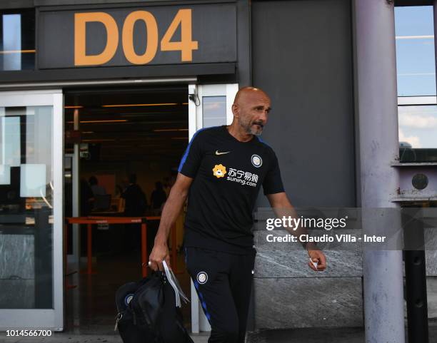 Head coach FC Internazionale Luciano Spalletti departs from Malpensa Airport on August 10, 2018 in Milan, Italy.