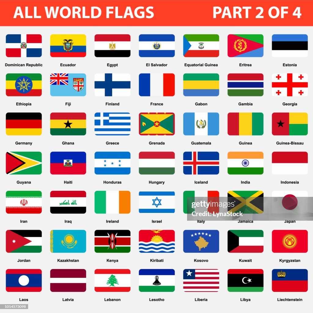 Flags In Order All World Flags In Alphabetical Order Part 2 Of 4 High-Res Vector ...
