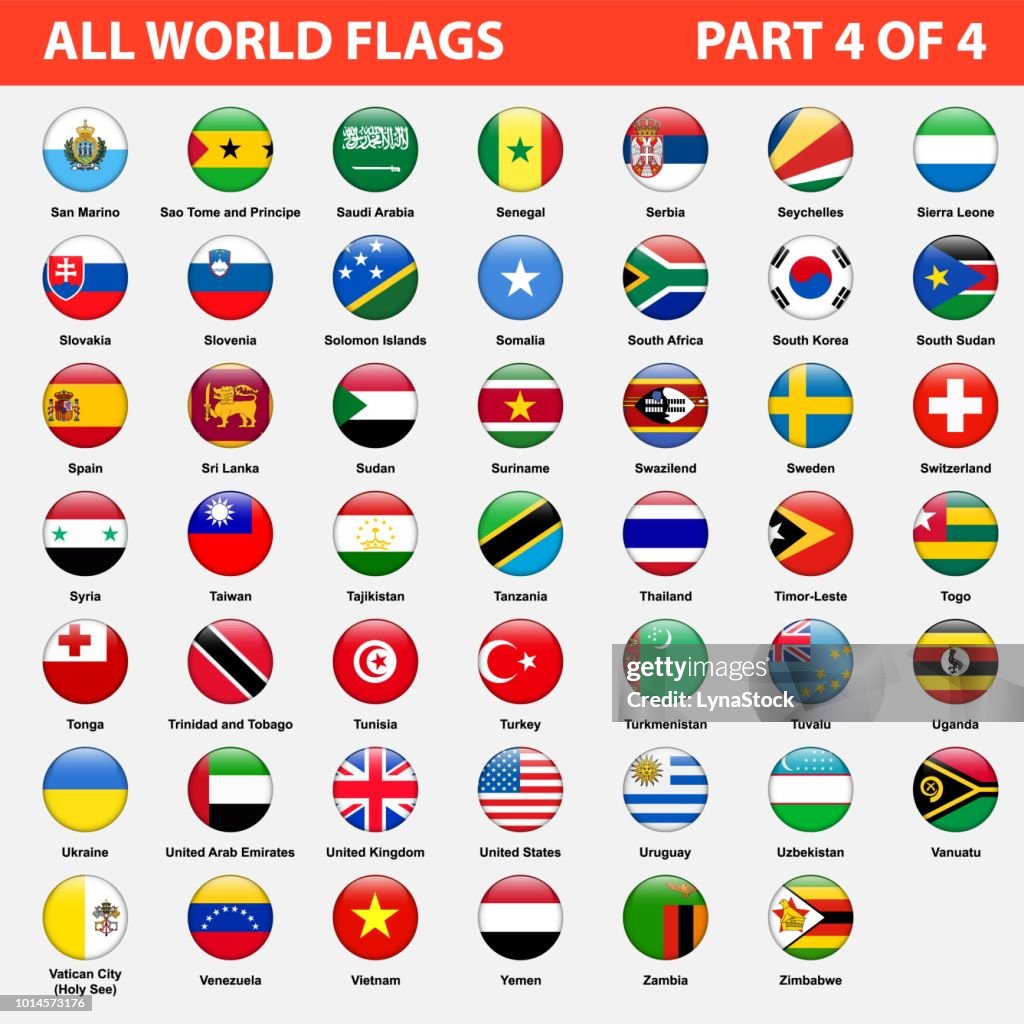 Flags In Order All World Flags In Alphabetical Order Part 4 Of 4 High-Res Vector ...