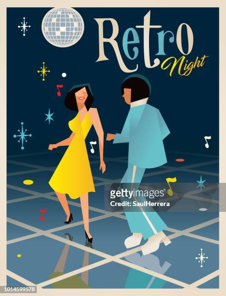 retro night - dance gala stock illustrations