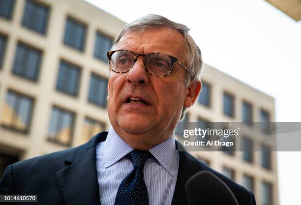 Paul Kamenar, attorney for Roger Stone associate Andrew Miller, speaks to reporters, after Miller refused to testify before a grand jury hearing as...