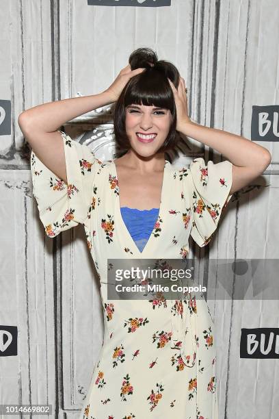 Actress Alexandra Socha from the cast of Head Over Heels visits Build Studio on August 10, 2018 in New York City.