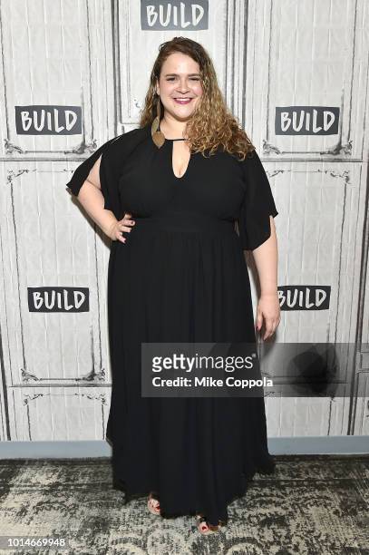 Actress Bonnie Milligan from the cast of Head Over Heels visits Build Studio on August 10, 2018 in New York City.