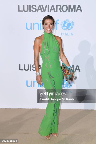 Fiona Swarovski attends a photocall for the Unicef Summer Gala Presented by Luisaviaroma at Villa Violina on August 10, 2018 in Porto Cervo, Italy.