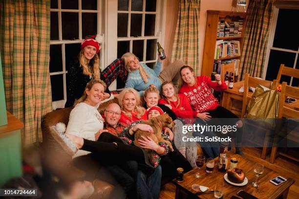 family portrait at christmas - uncle stock pictures, royalty-free photos & images