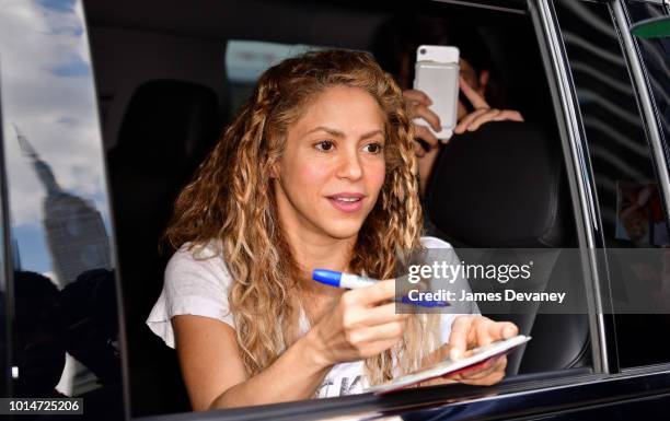 Shakira seen on the streets of Manhattan on August 10, 2018 in New York City.