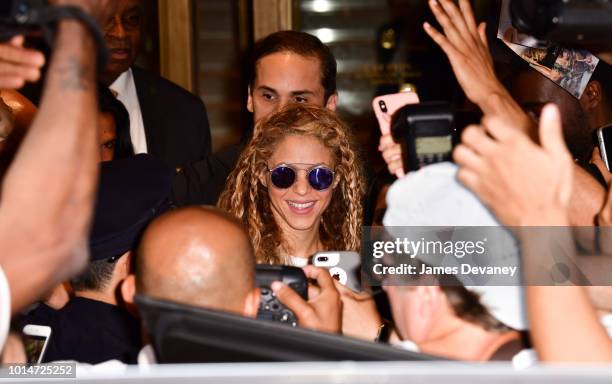 Shakira seen on the streets of Manhattan on August 10, 2018 in New York City.