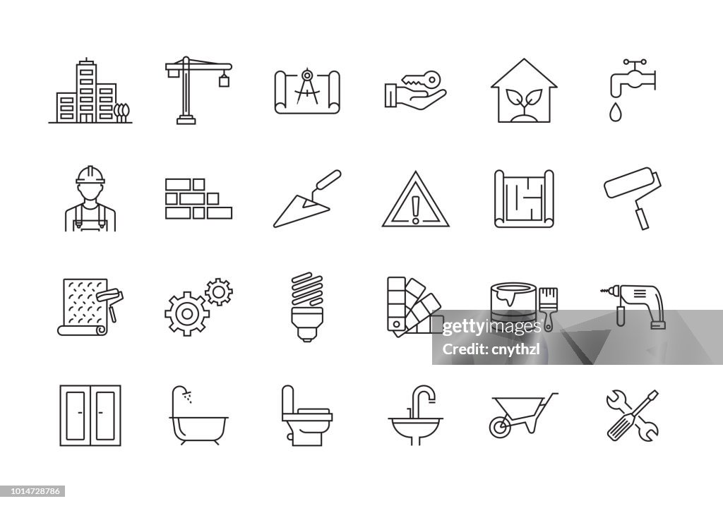 CONSTRUCTION LINE ICON SET